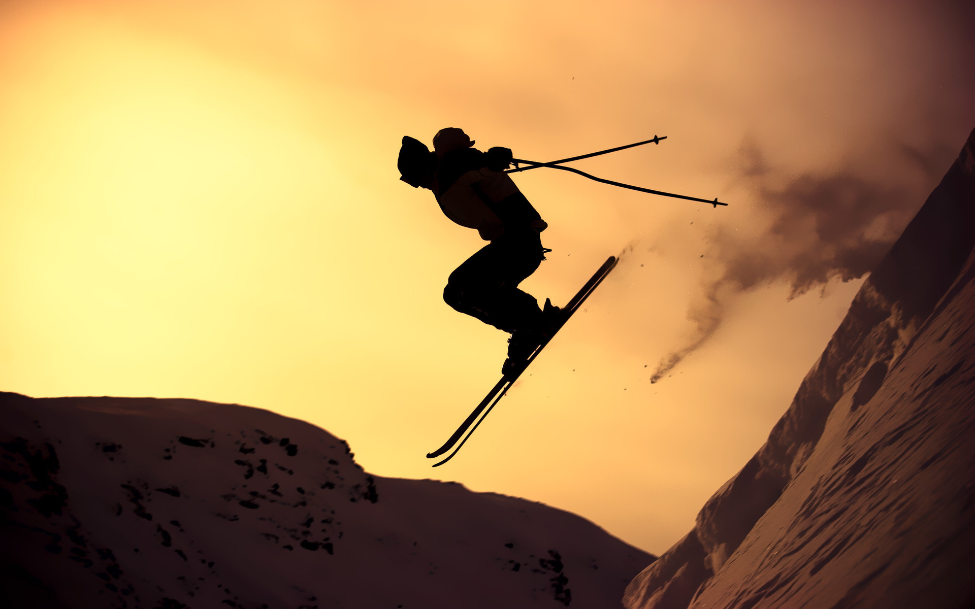 174478 descargar fondo de pantalla esquí, deporte, silueta: protectores de pantalla e imágenes gratis