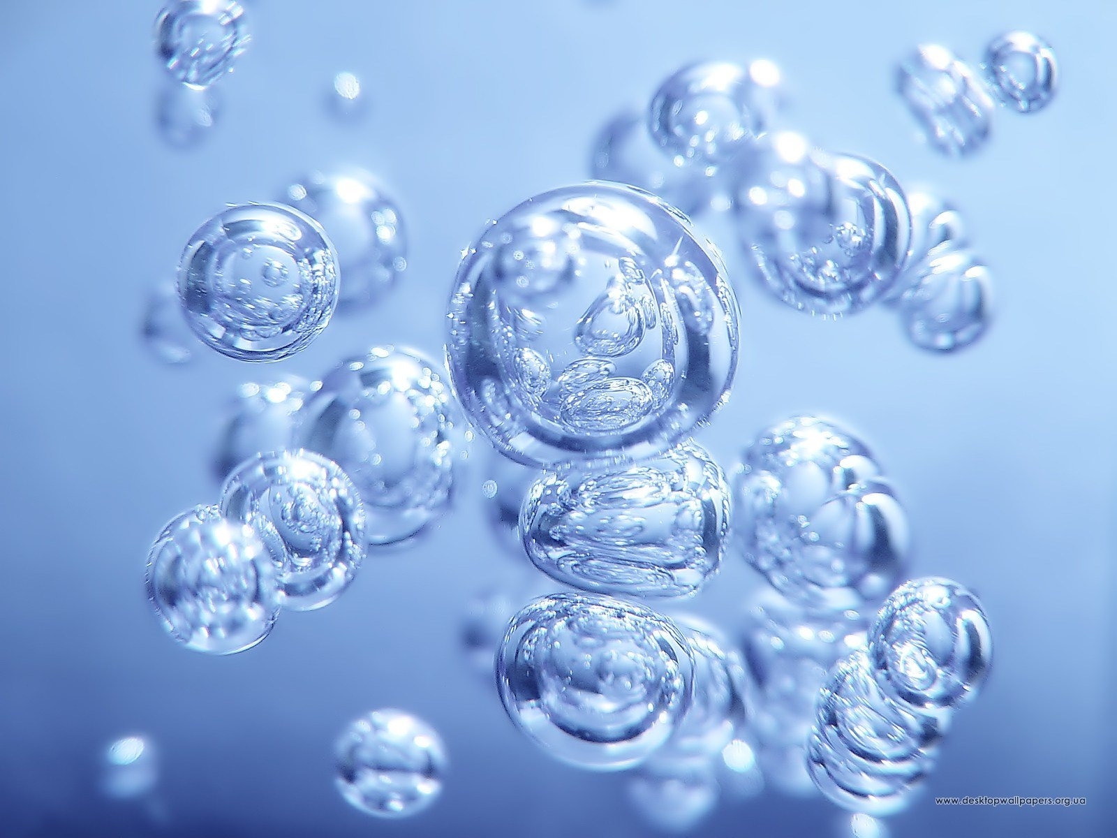 bubbles, drops, water, background, blue Full HD