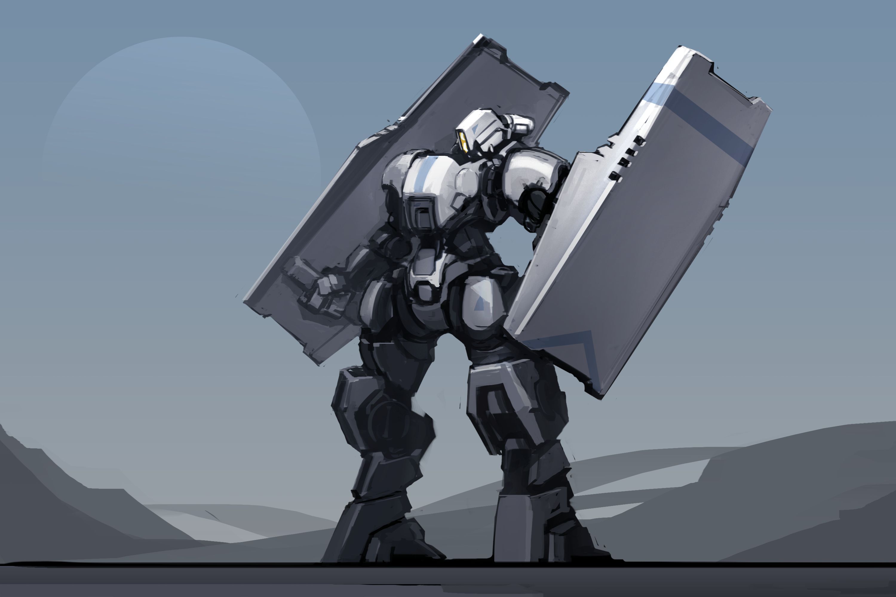Baixar papel de parede para celular de Escudo, Robô, Ficção Científica gratuito.