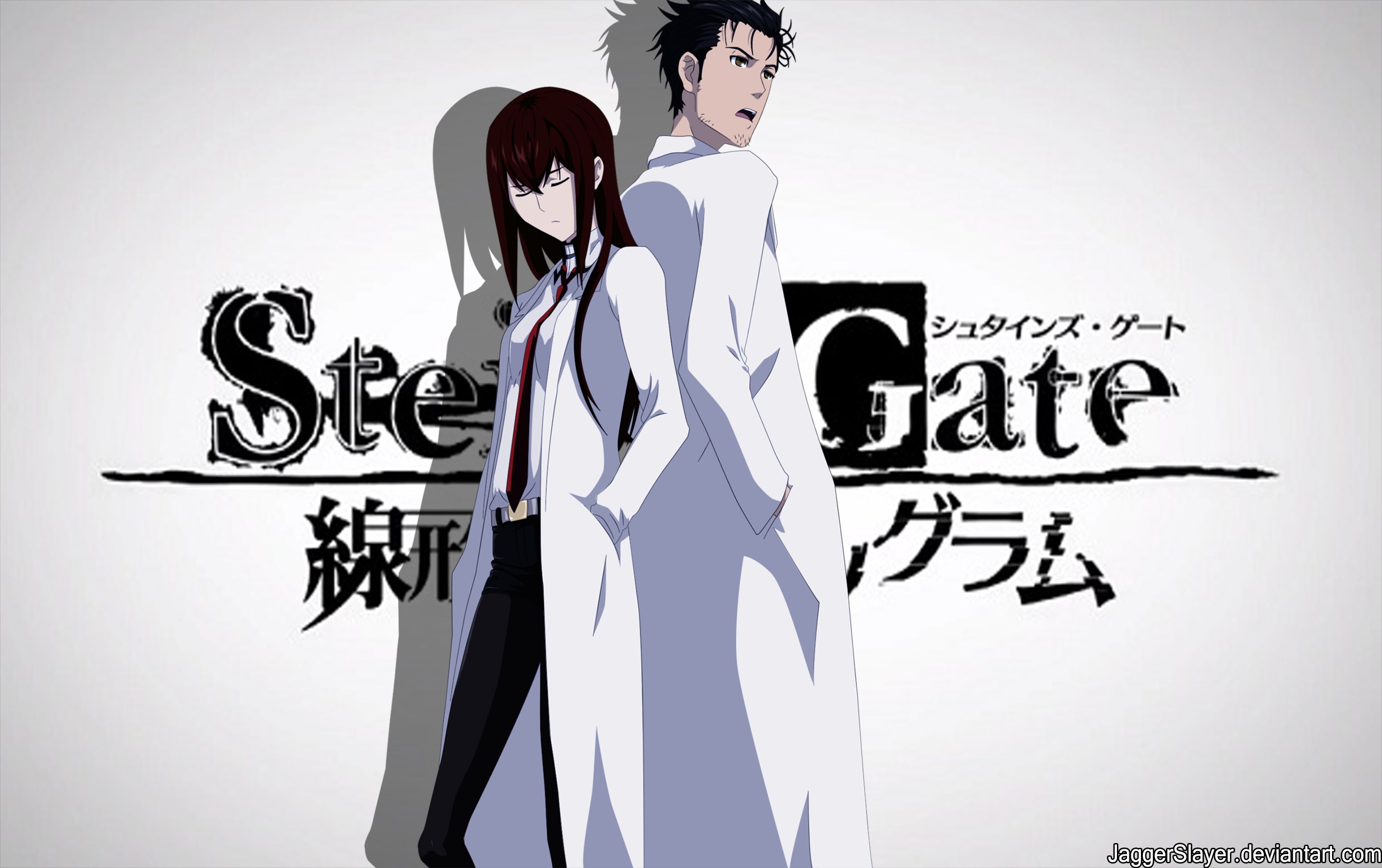Descarga gratuita de fondo de pantalla para móvil de Animado, Steins Gate, Kurisu Makise, Rintaro Okabe.