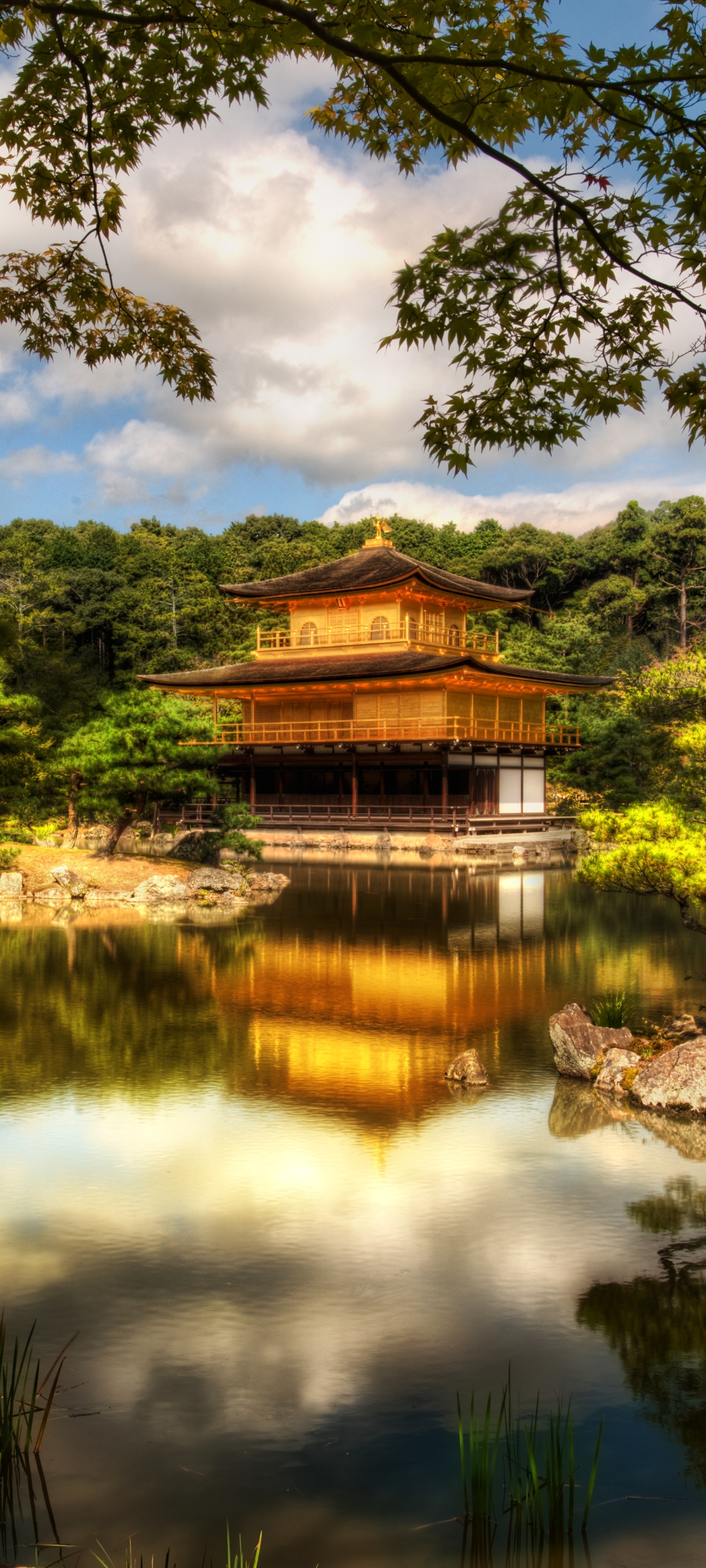 1186215壁紙のダウンロード宗教的, 金閣寺, 京都, hdr, 日本, 寺院-スクリーンセーバーと写真を無料で