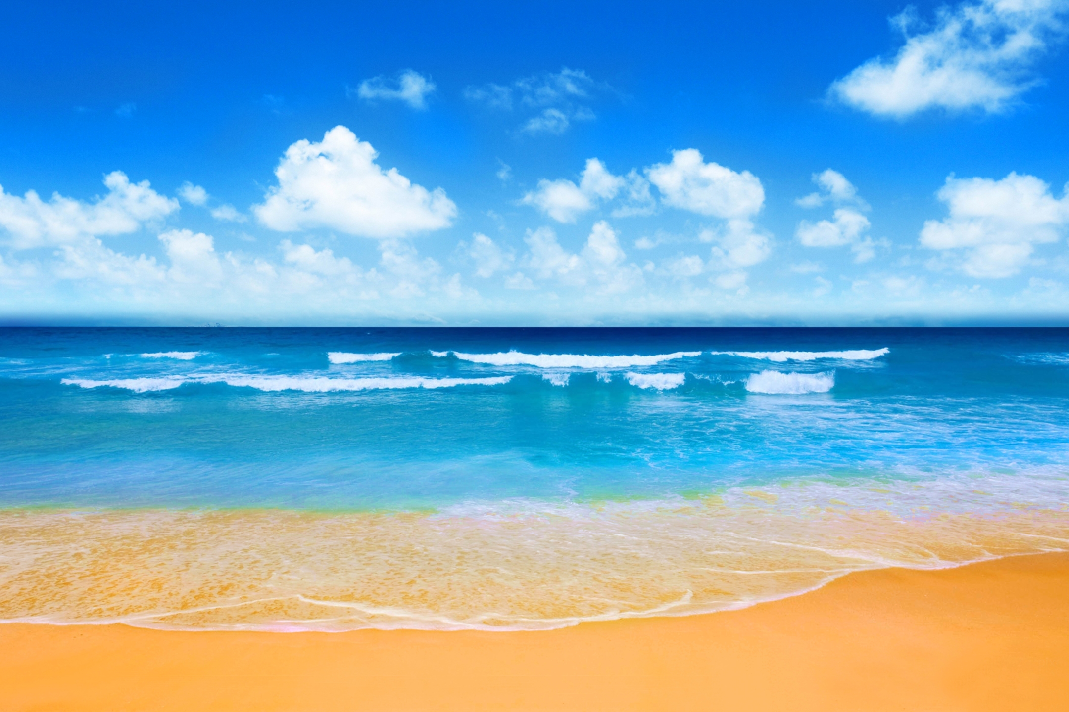 Скачать обои бесплатно Пляж, Лето, Горизонт, Земля/природа картинка на рабочий стол ПК