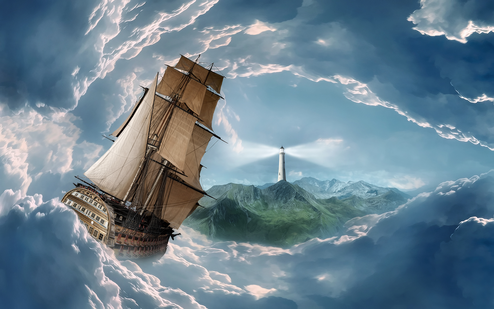 Free download wallpaper Fantasy, Ship on your PC desktop
