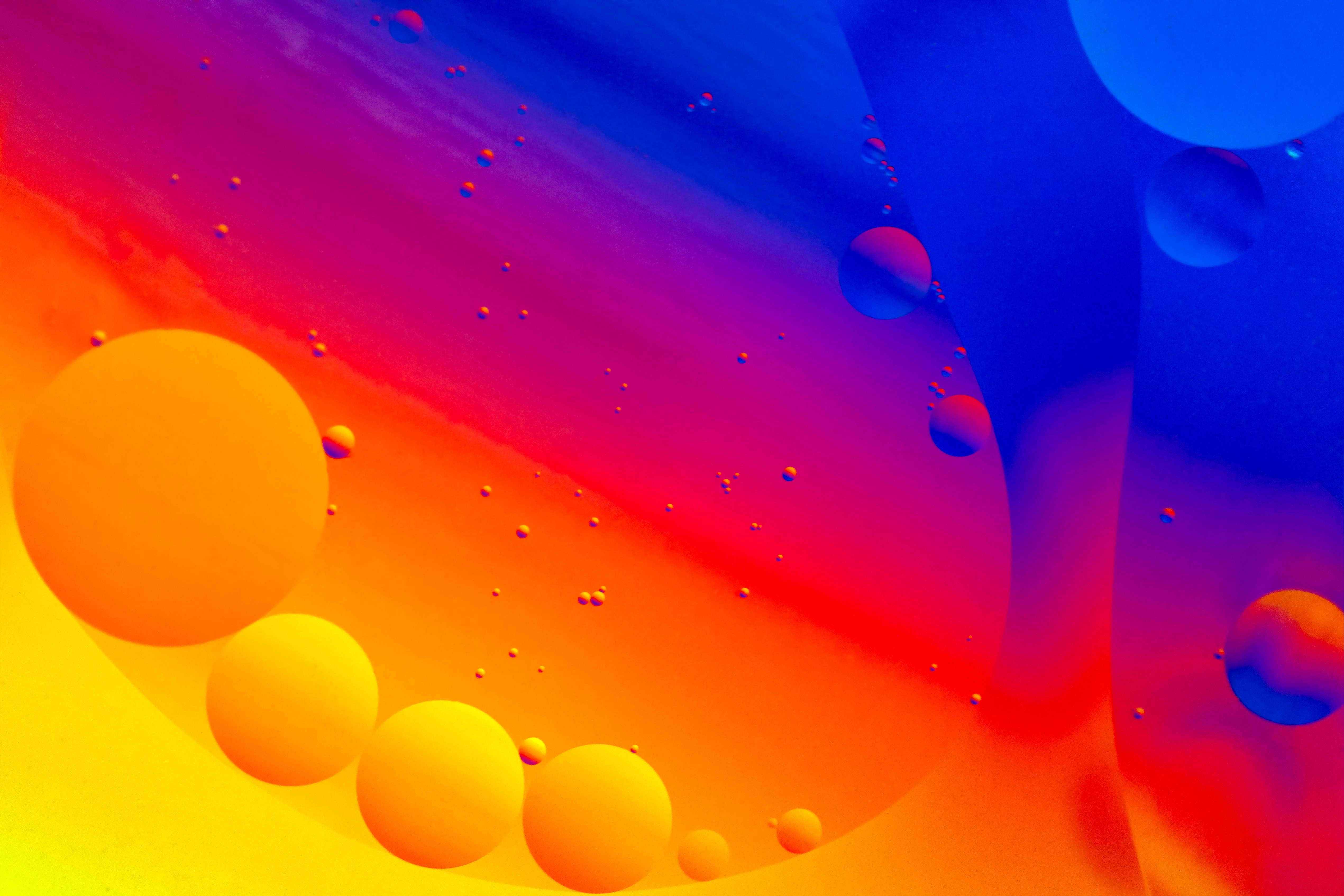 gradient, multicolored, abstract, water, bubbles, motley 4K