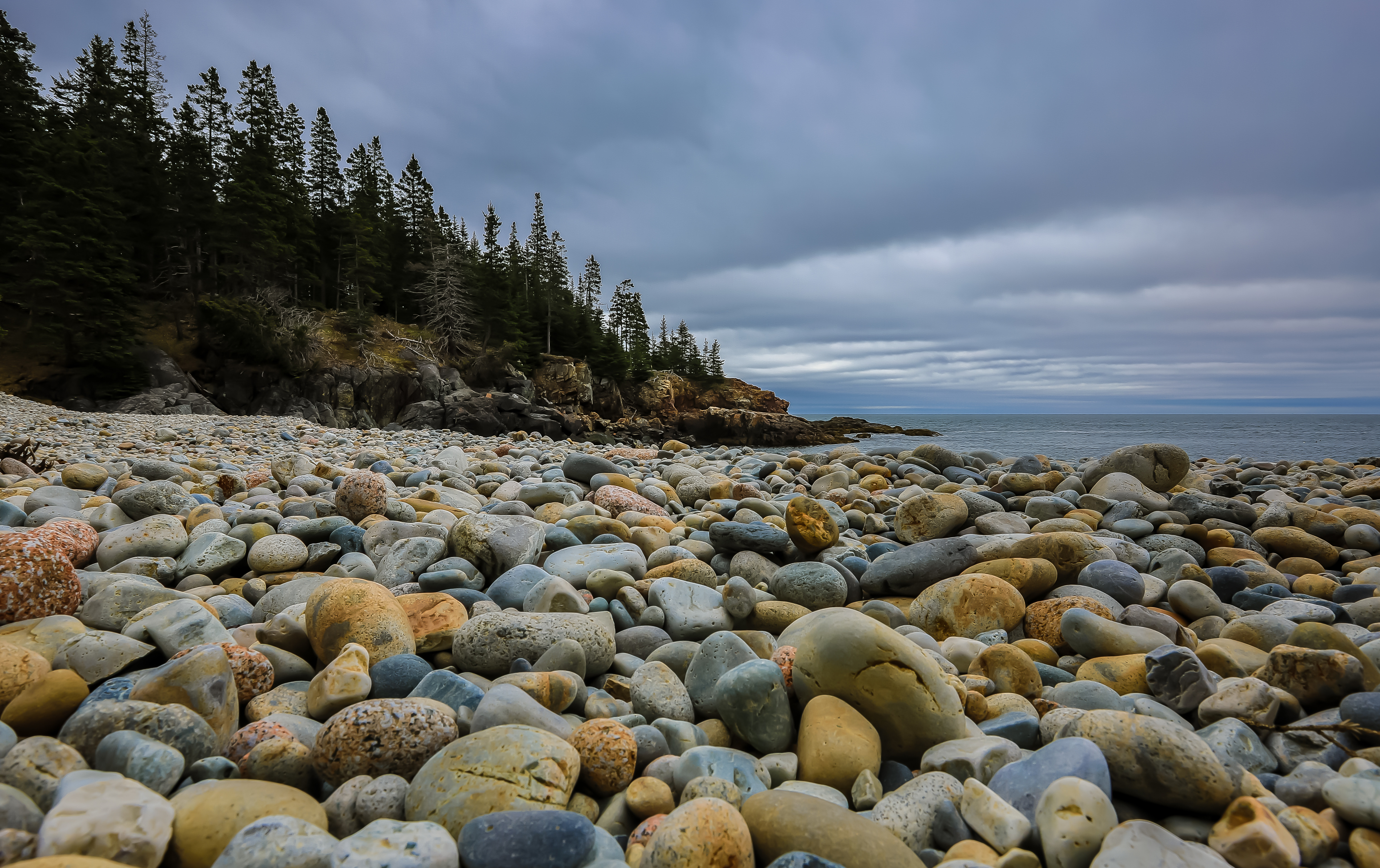 Free download wallpaper Fir, Spruce, Stones, Forest, Nature, Beach on your PC desktop