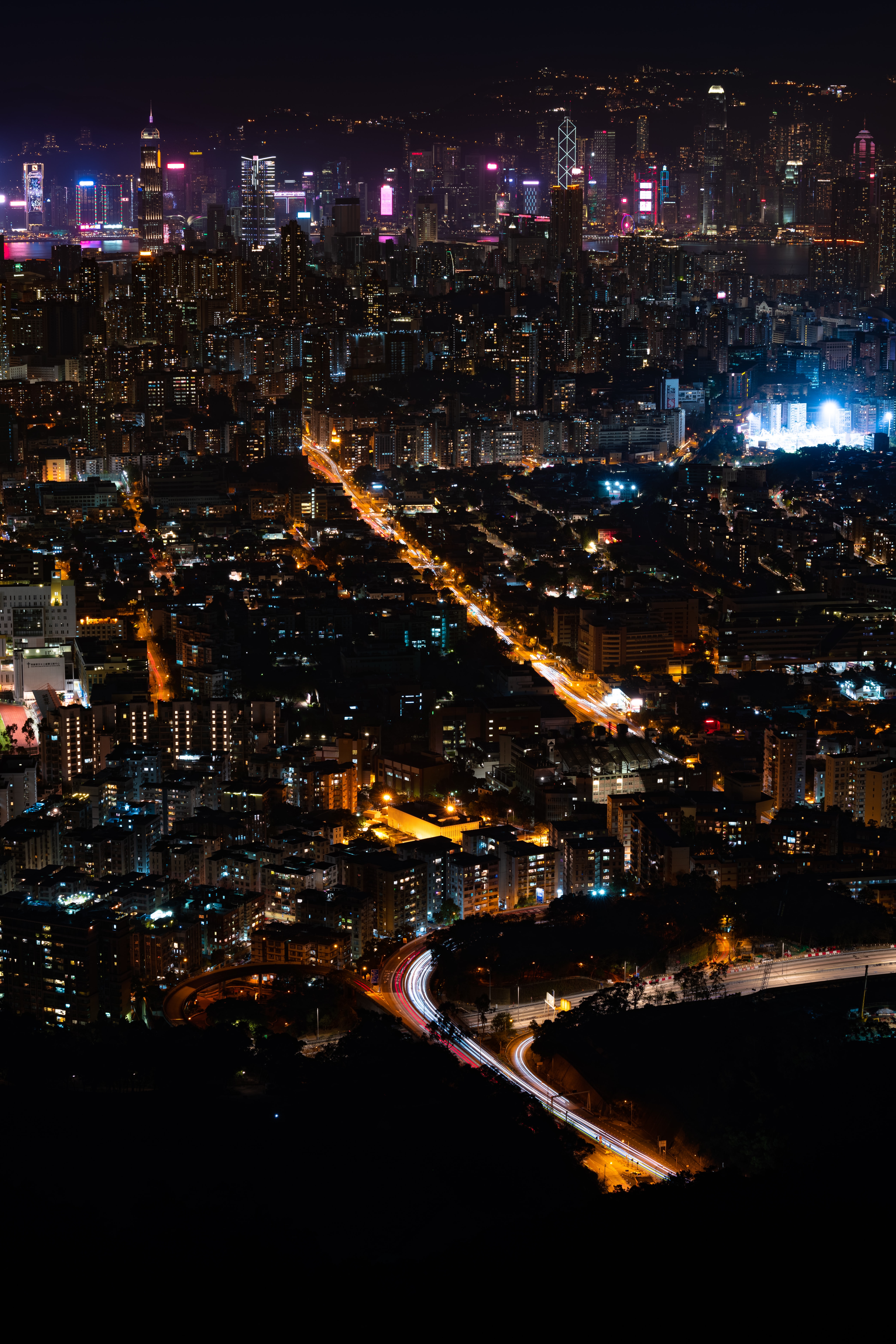 cityscape, cities, city, lights, view from above, night city, urban landscape