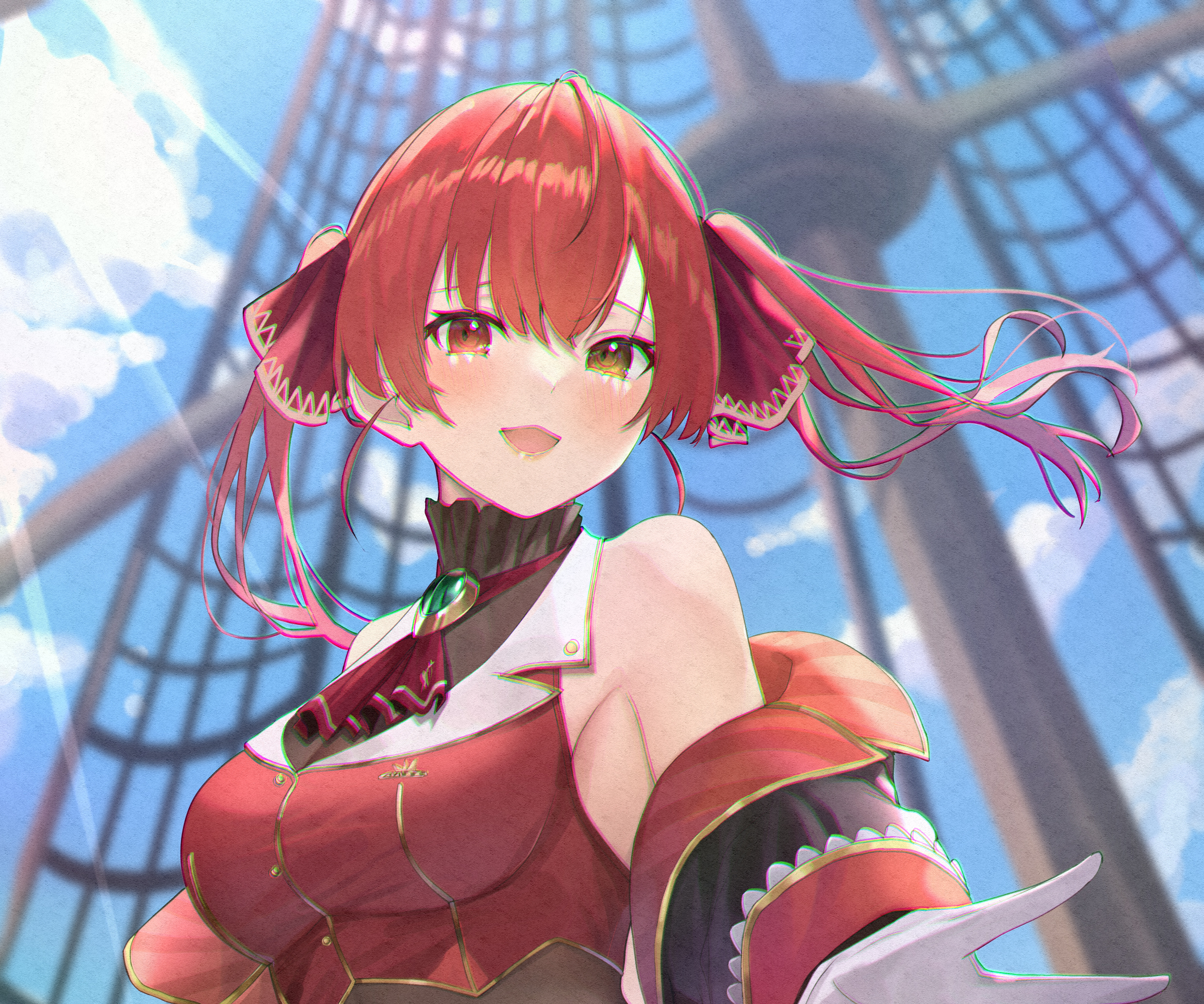 Free download wallpaper Anime, Red Hair, Virtual Youtuber, Hololive, Houshou Marine on your PC desktop