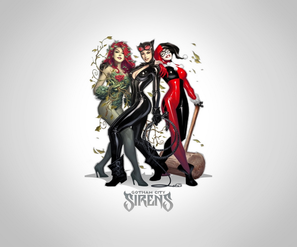 Download mobile wallpaper Catwoman, Comics, Harley Quinn, Poison Ivy, Gotham City Sirens for free.