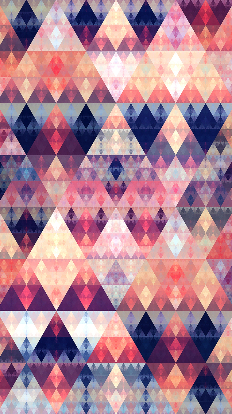 Download mobile wallpaper Abstract, Pattern, Fractal, Colors, Triangle, Geometry for free.