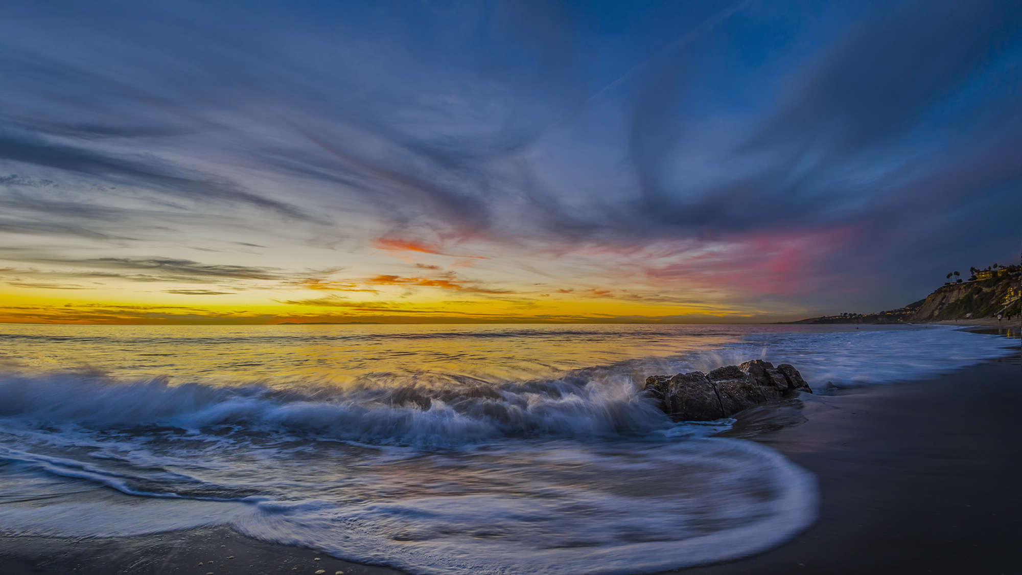 Free download wallpaper Sky, Horizon, Ocean, Sunrise, Coastline, Photography on your PC desktop