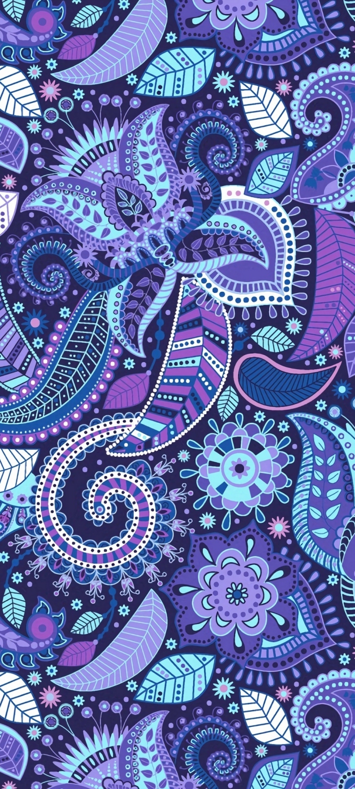 Download mobile wallpaper Abstract, Purple, Artistic, Paisley for free.