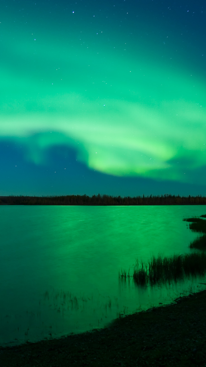 Download mobile wallpaper Sky, Night, Earth, Aurora Borealis for free.