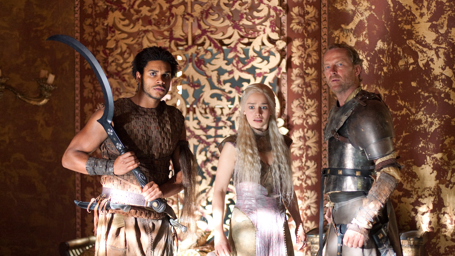 jorah mormont, daenerys targaryen, tv show, game of thrones, emilia clarke, iain glen