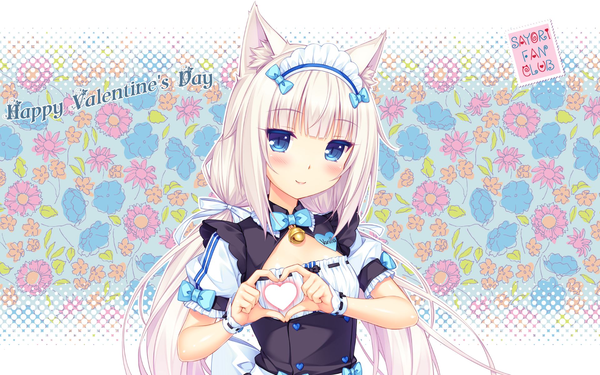 405923 télécharger le fond d'écran animé, nekopara, oreilles d'animaux, yeux bleus, cheveux longs, vanille (nekopara), cheveux blancs - économiseurs d'écran et images gratuitement