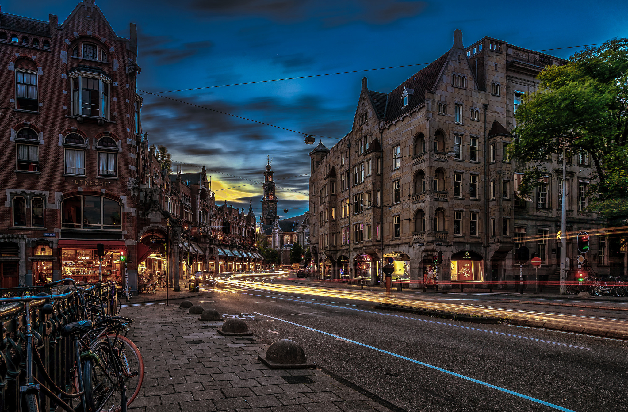 Free download wallpaper Cities, Night, City, Building, Road, Netherlands, Amsterdam, Man Made, Time Lapse on your PC desktop