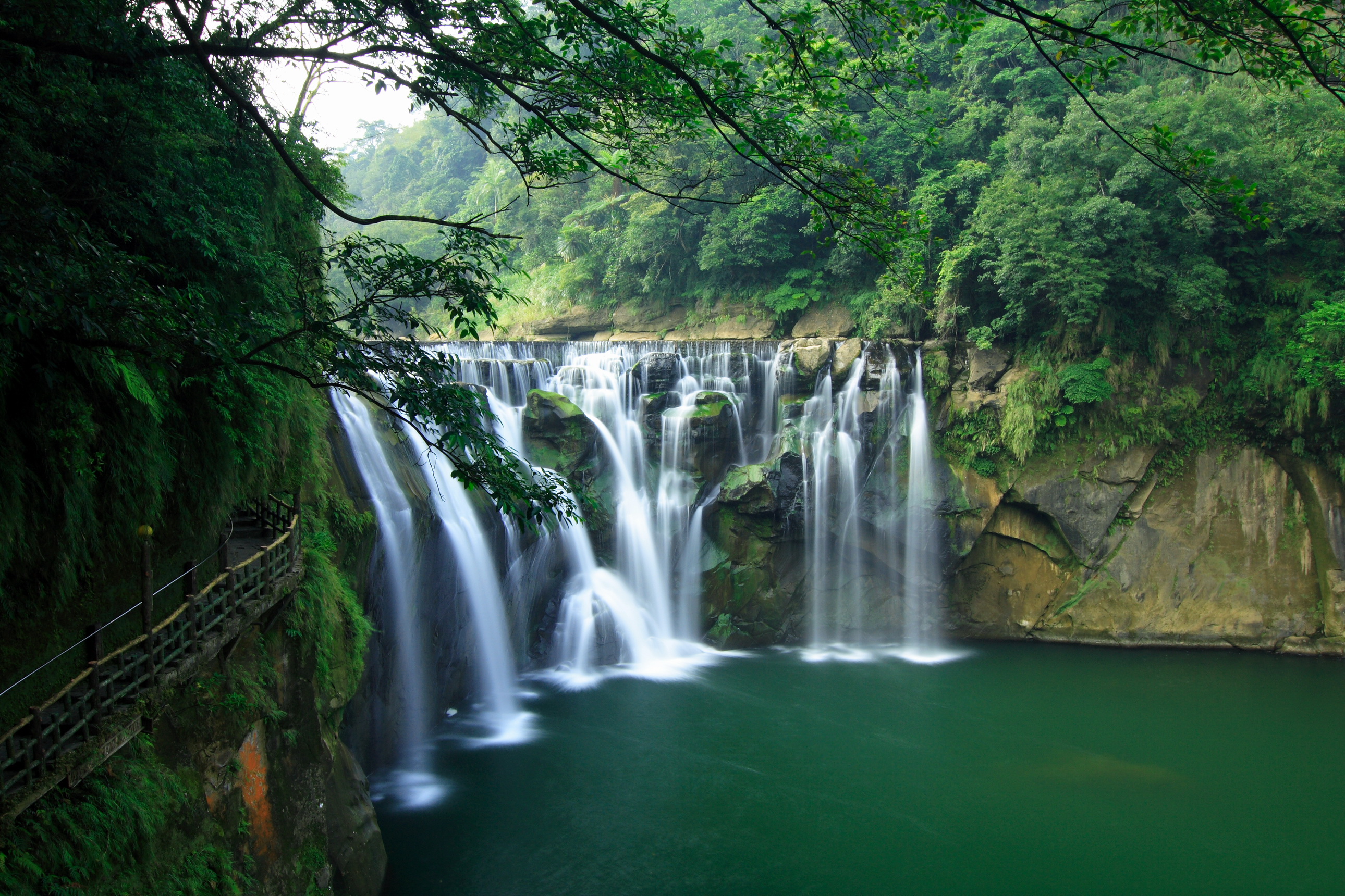 Download mobile wallpaper Jungle, River, Scenic, Waterfall, Waterfalls, Forest, Earth, Landscape for free.