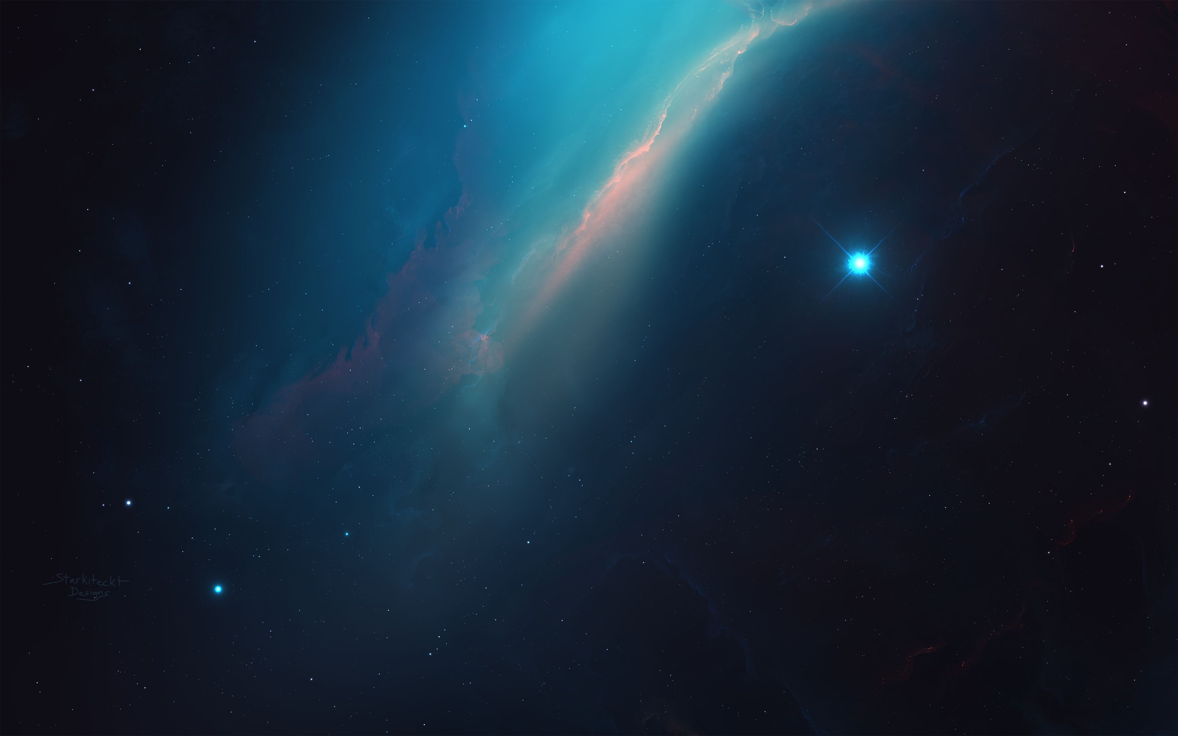 Скачать обои бесплатно Космос, Звезды, Синий, Туманность, Научная Фантастика картинка на рабочий стол ПК
