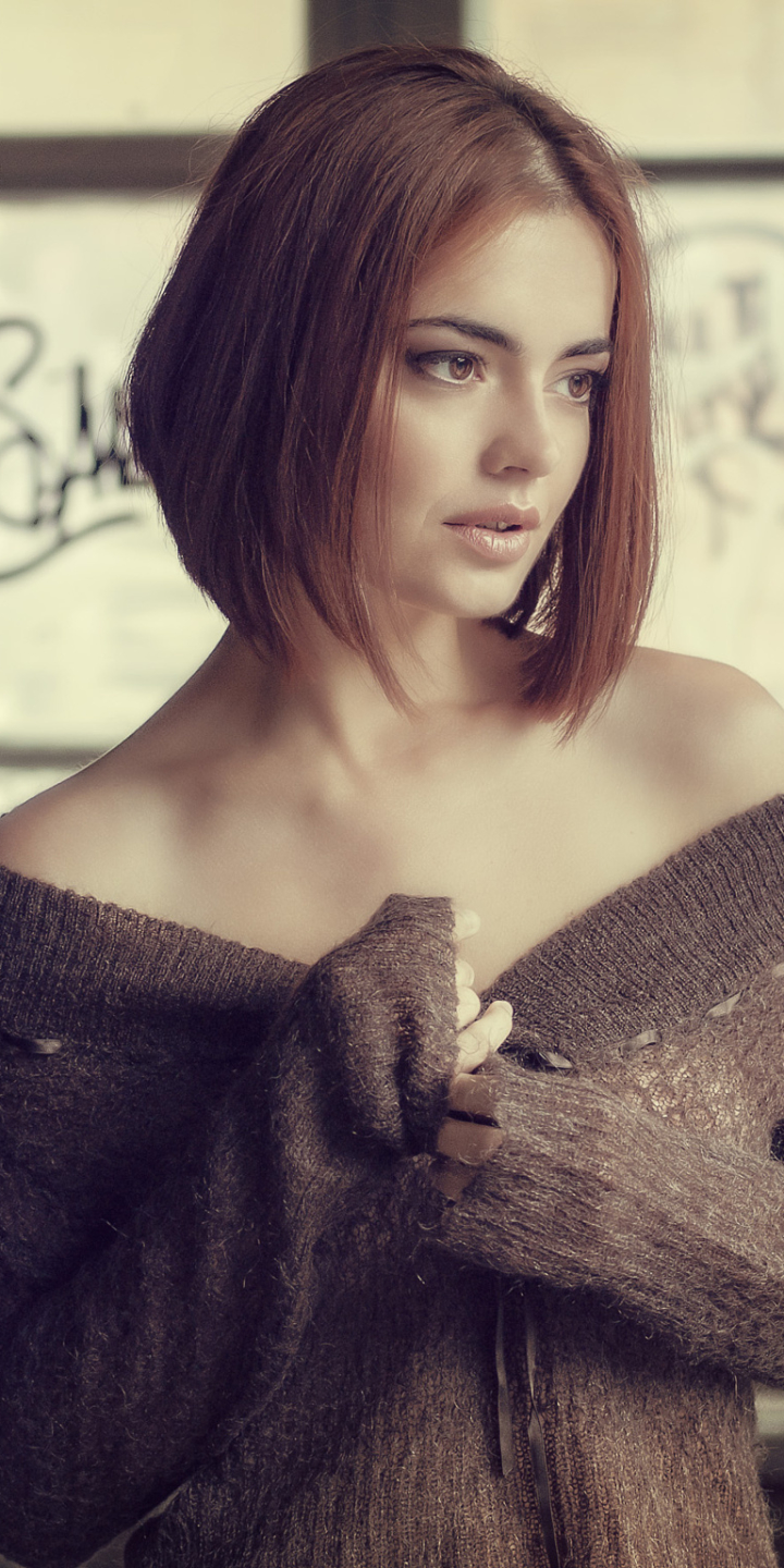 Download mobile wallpaper Redhead, Model, Women, Brown Eyes for free.