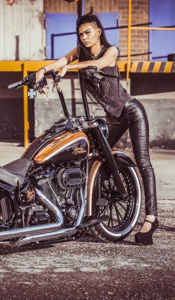 Handy-Wallpaper Harley Davidson, Frauen, Mädchen & Motorräder, Custombike, Thunderbike Zoll, Kundenspezifisches Motorrad kostenlos herunterladen.