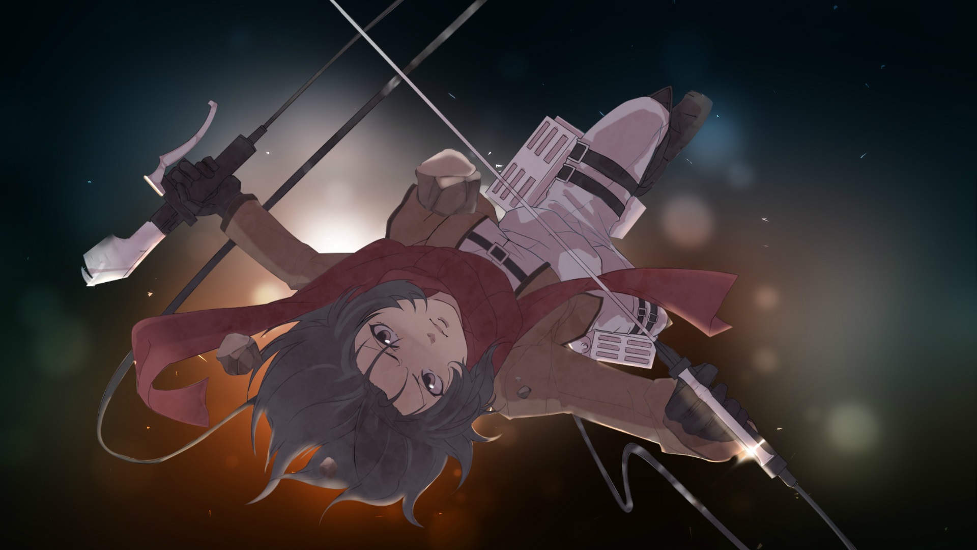 Download mobile wallpaper Anime, Weapon, Blade, Scarf, Brown Hair, Short Hair, Mikasa Ackerman, Attack On Titan for free.