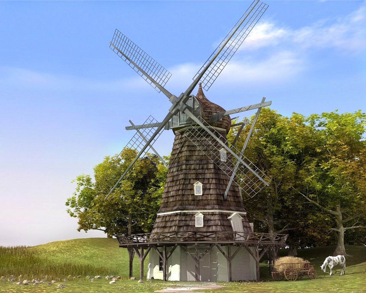 Free download wallpaper Windmill, Man Made on your PC desktop