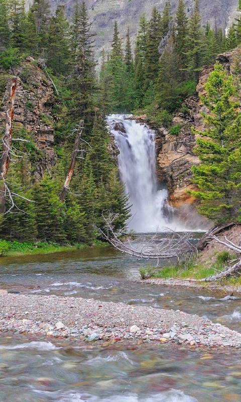 Скачати мобільні шпалери Водоспади, Водоспад, Ліс, Земля, Потік безкоштовно.