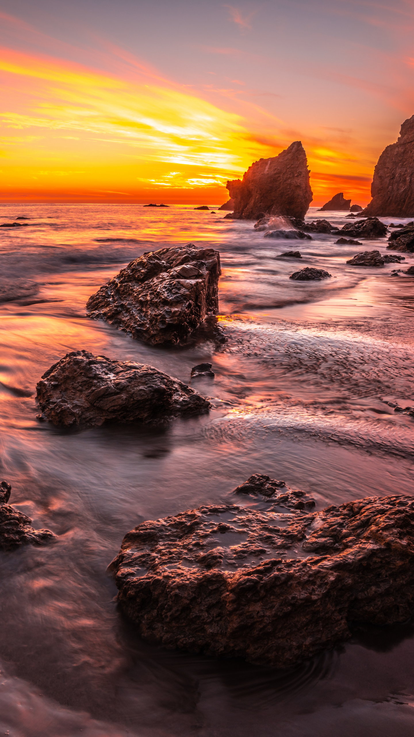 Download mobile wallpaper Nature, Sunset, Horizon, Earth, California for free.