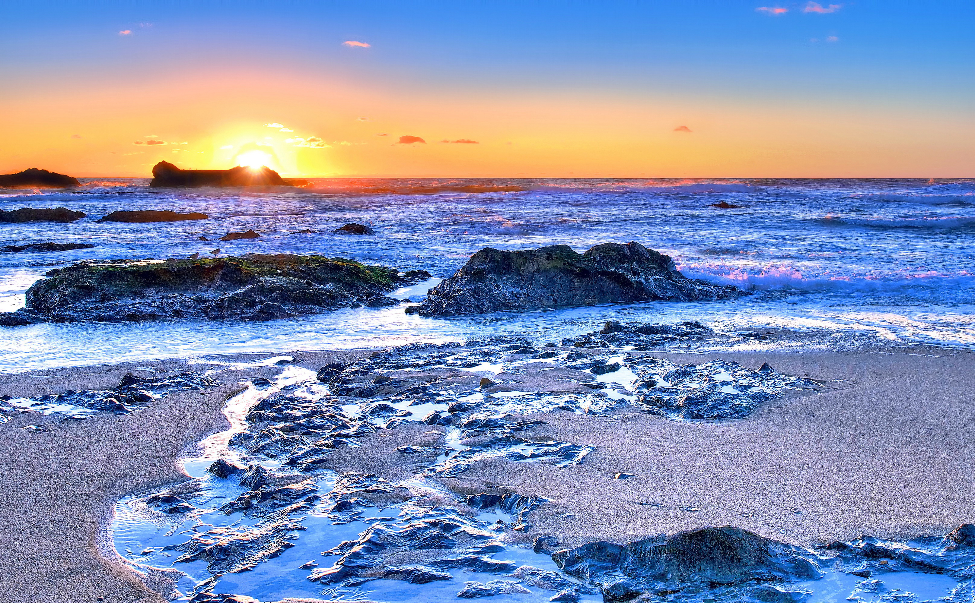 Free download wallpaper Nature, Sunset, Horizon, Ocean, Earth on your PC desktop