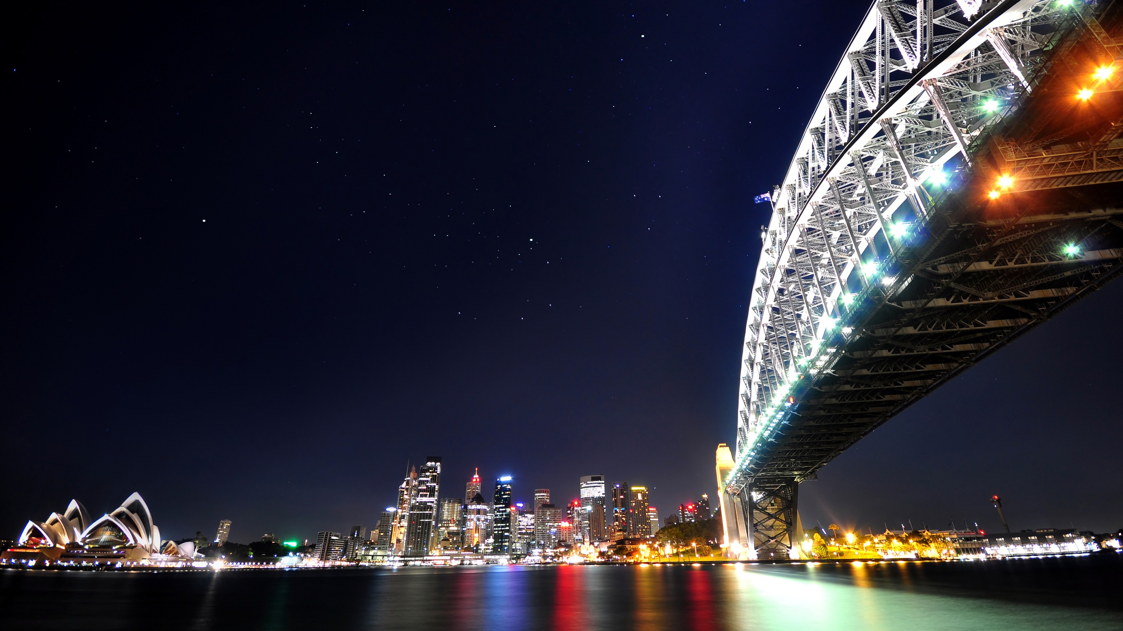 320483画像をダウンロード都市, マンメイド, シドニー, オーストラリア, 橋, 夜, シドニー ハーバー ブリッジ, シドニーオペラハウス-壁紙とスクリーンセーバーを無料で