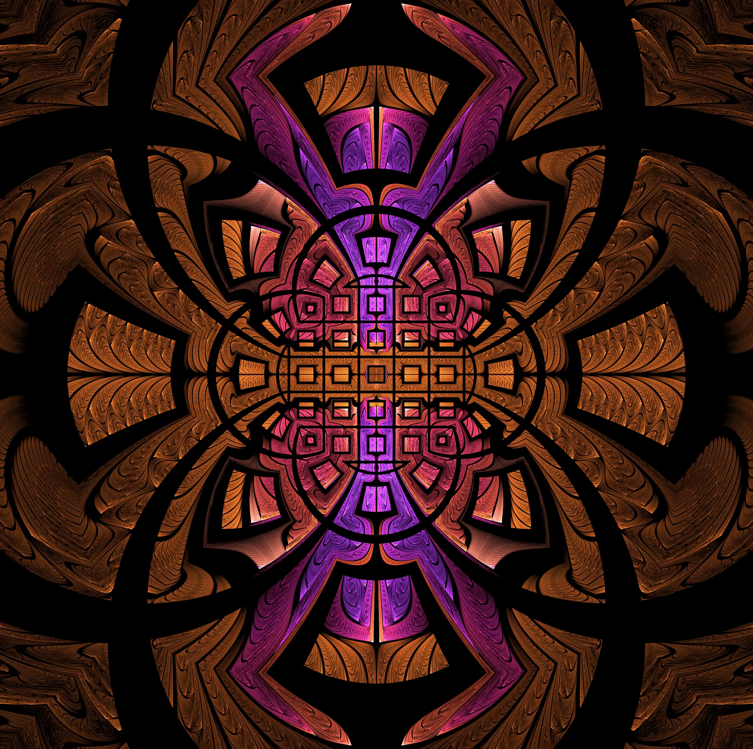 symmetry, intricate, confused, fractal, abstract, pattern