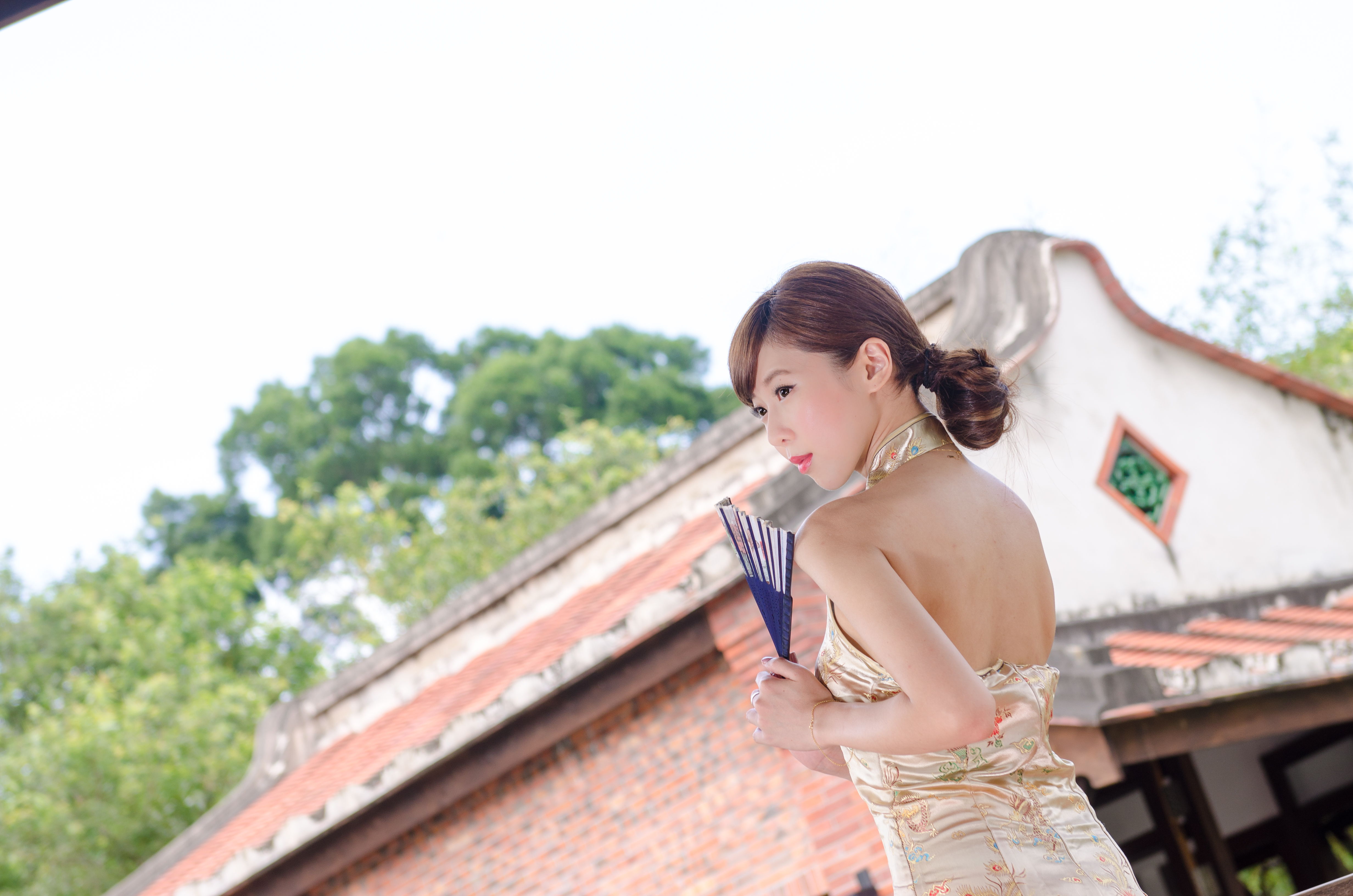 Descarga gratuita de fondo de pantalla para móvil de Modelo, Mujeres, Asiática, Admirador, Taiwanés, Chén Qiáoqiáo, Casa Histórica De Lin Antai.