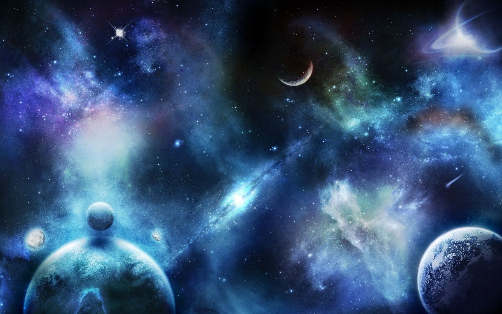 156817 Hintergrundbild herunterladen universe, planets, universum, sterne, spots, unschärfe, glatt, flecken - Bildschirmschoner und Bilder kostenlos
