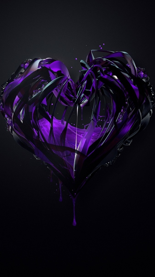 Download mobile wallpaper Purple, Heart, Artistic for free.