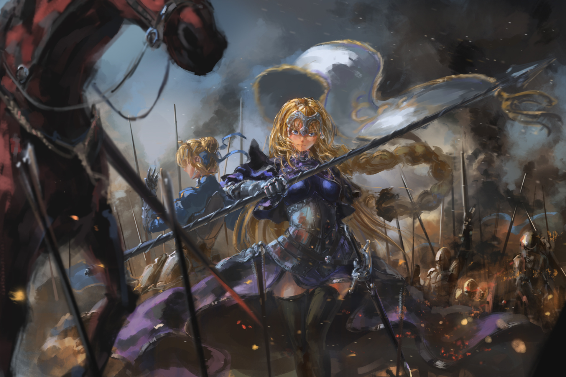 Download mobile wallpaper Anime, Blonde, Saber (Fate Series), Fate/stay Night, Woman Warrior, Fate/grand Order, Jeanne D'arc (Fate Series), Fate Series for free.