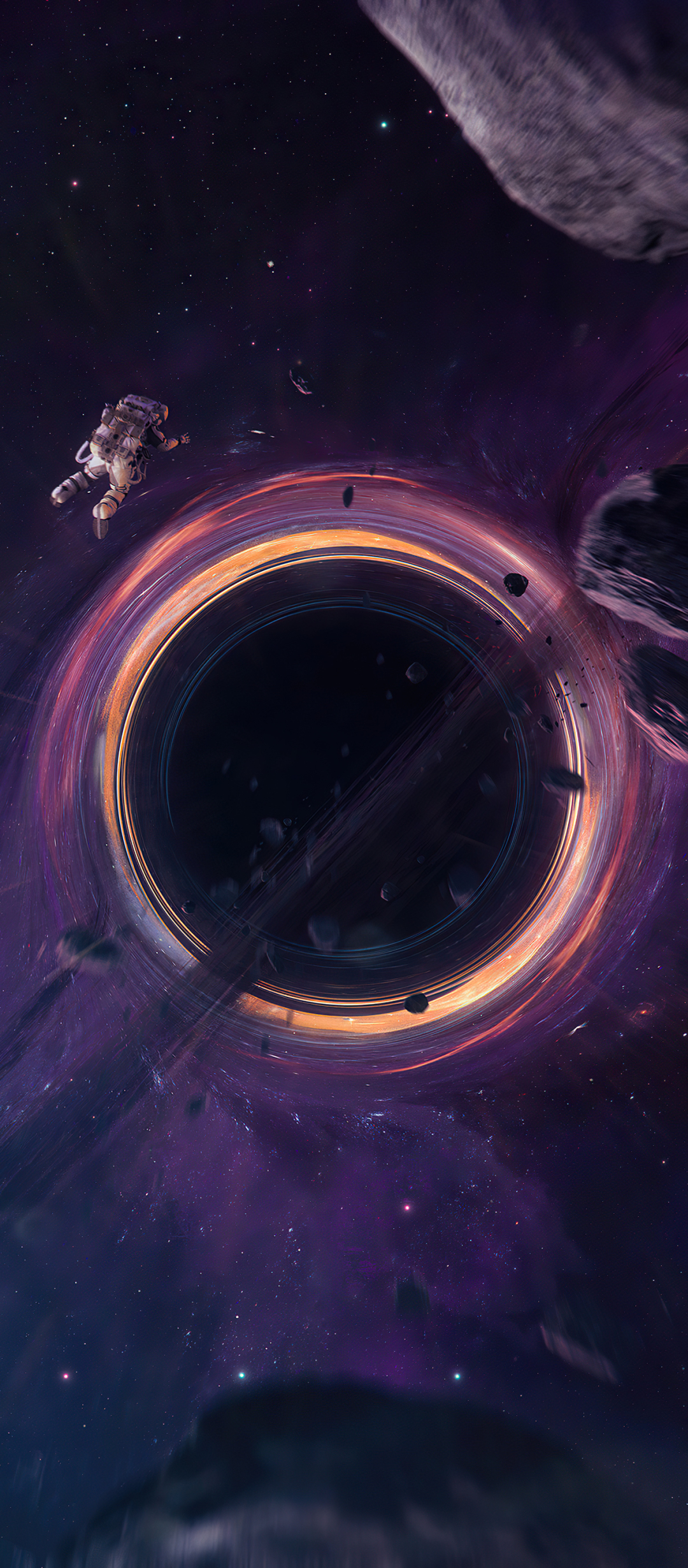 Download mobile wallpaper Sci Fi, Black Hole, Astronaut for free.