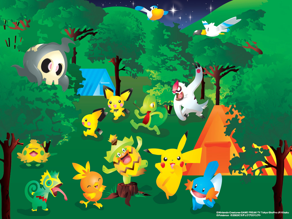 1513178 descargar fondo de pantalla videojuego, duskull (pokémon), kecleon (pokémon), ludicolo (pokémon), mudkip (pokémon), pelipper (pokémon), pichu (pokémon), pikachu, shroomish (pokémon), torchic (pokémon), treecko (pokémon), vigoroth (pokémon), wingull (pokémon), pokémon: protectores de pantalla e imágenes gratis