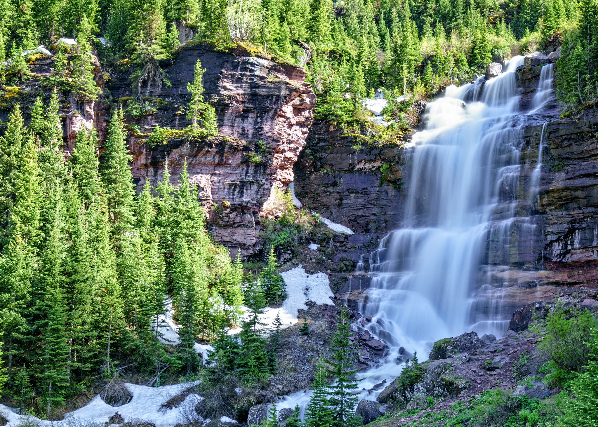 Free download wallpaper Nature, Waterfalls, Waterfall, Tree, Earth, Cliff on your PC desktop
