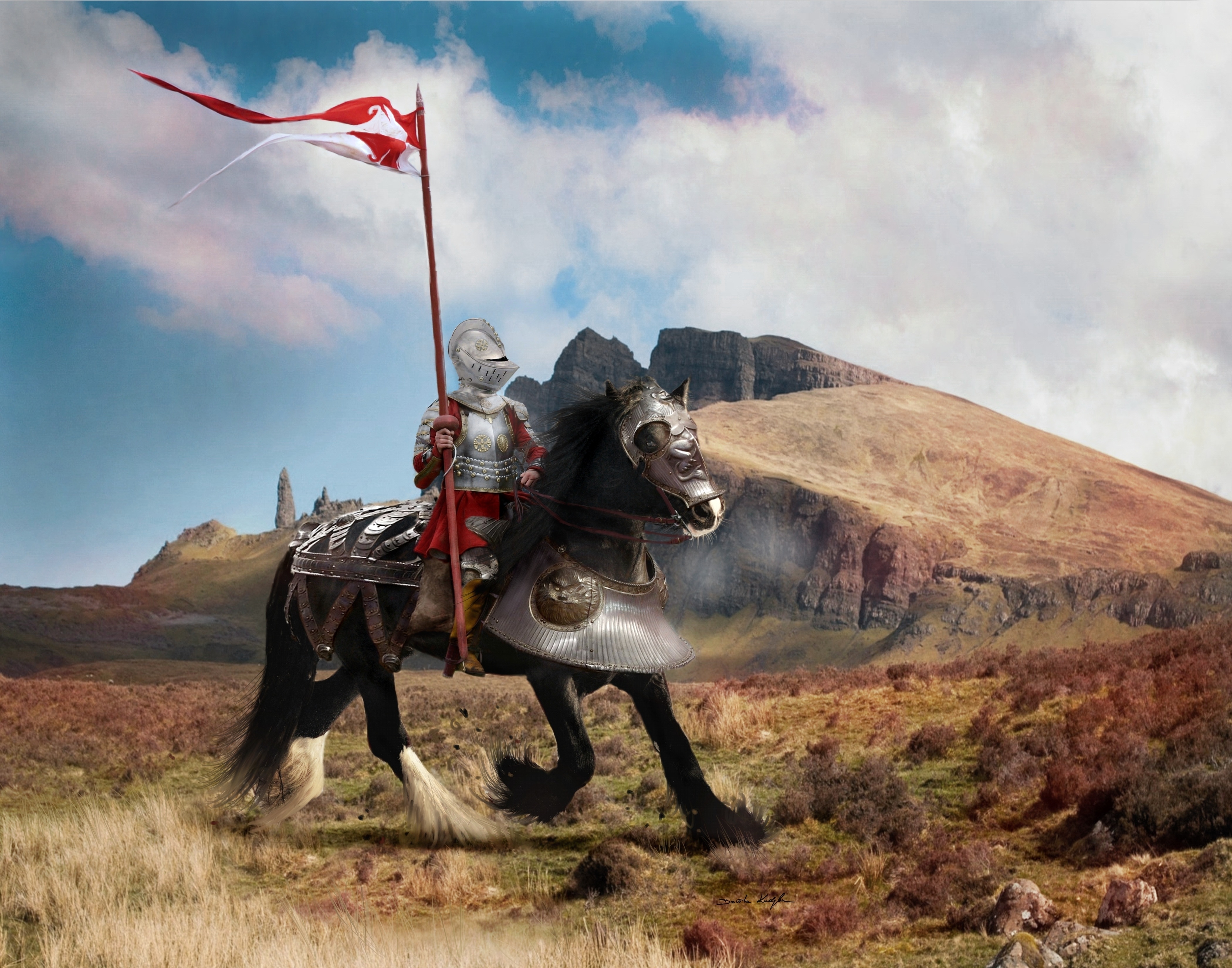 Download mobile wallpaper Fantasy, Horse, Knight, Armor, Medieval for free.