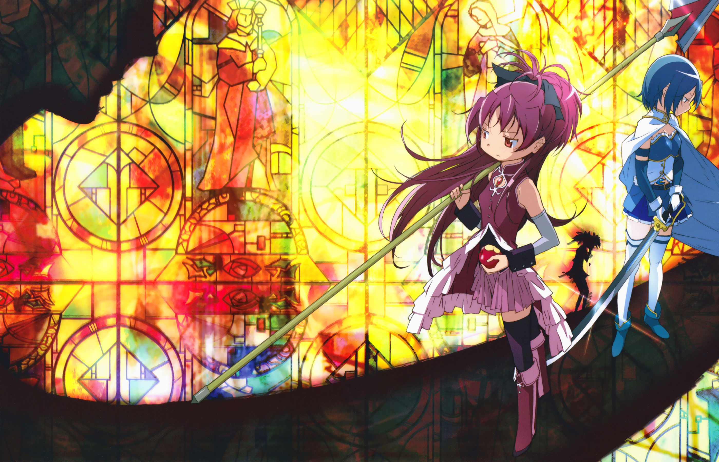 Descarga gratuita de fondo de pantalla para móvil de Animado, Kyōko Sakura, Puella Magi Madoka Magica, Madoka Kaname, Sayaka Miki.