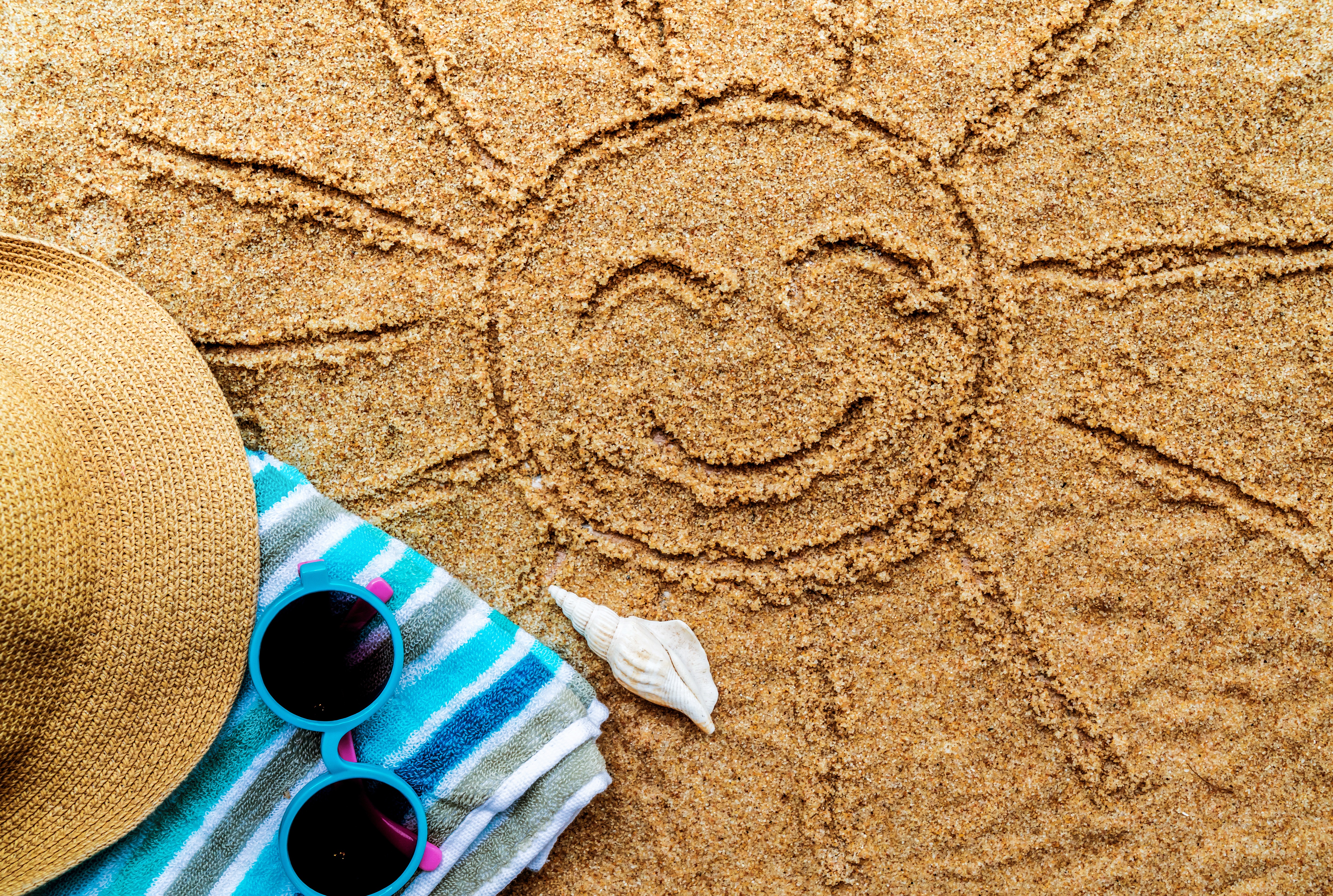Free download wallpaper Sun, Sand, Summer, Artistic on your PC desktop