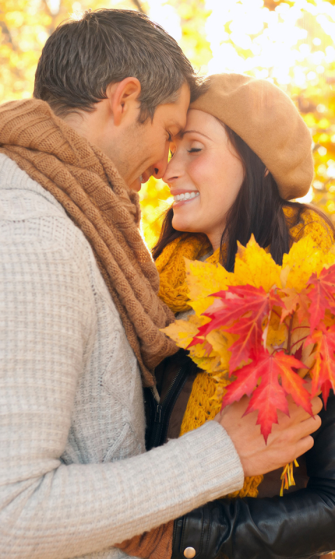 Download mobile wallpaper People, Love, Leaf, Fall, Photography, Romantic for free.