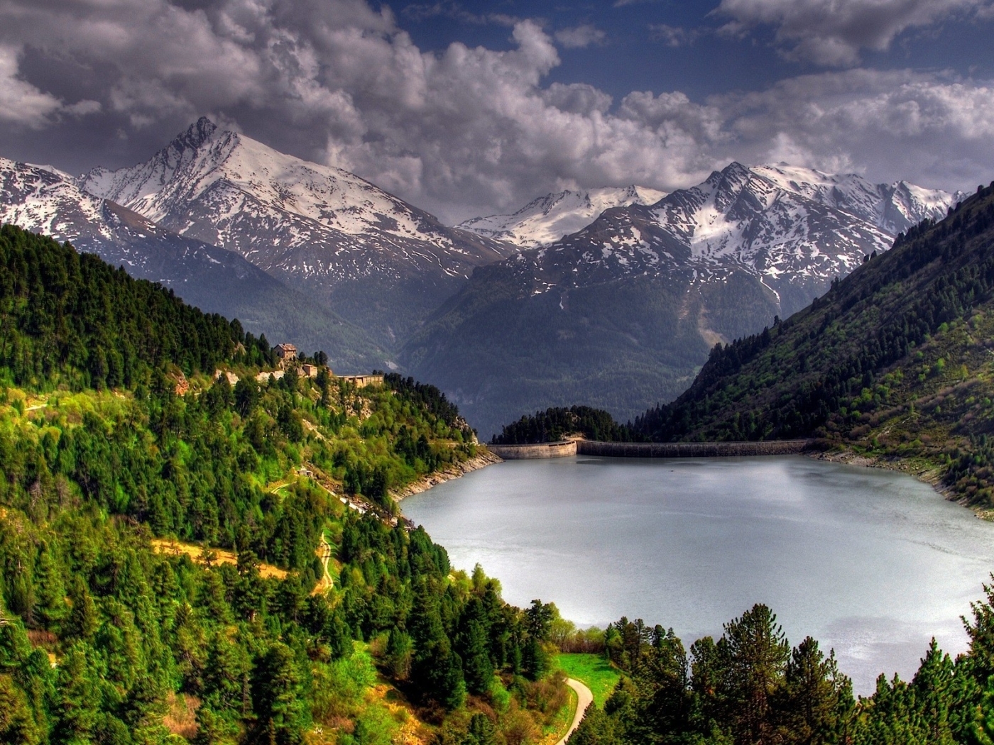 mountains, landscape, nature, lakes Desktop Wallpaper