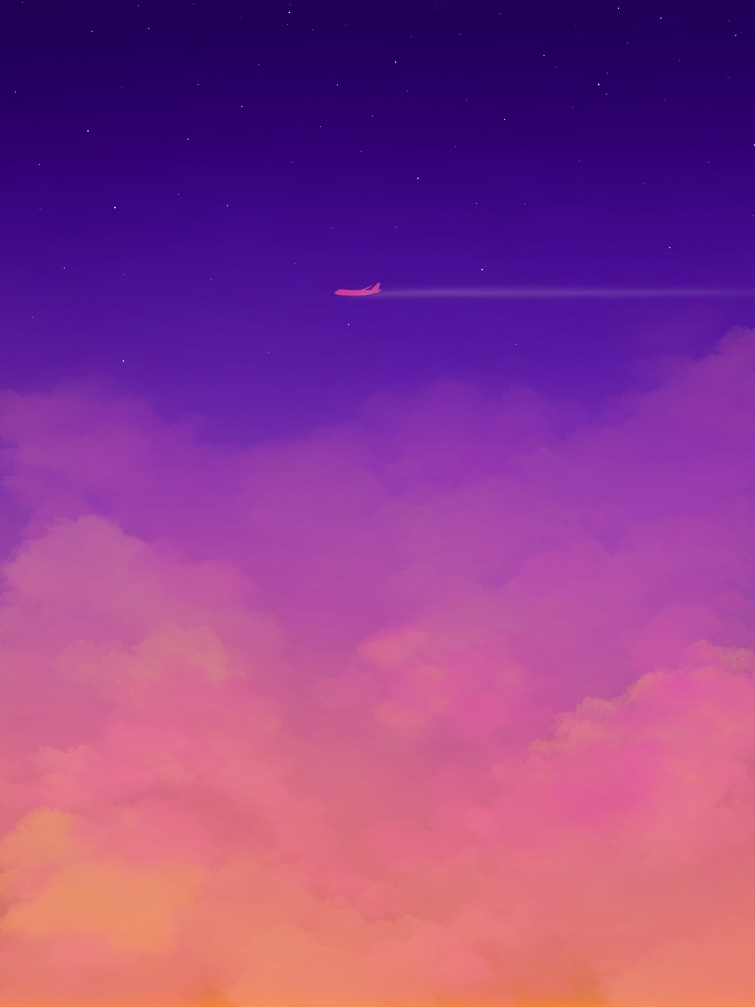 Скачать обои бесплатно Облака, Небо, Самолет, Арт картинка на рабочий стол ПК