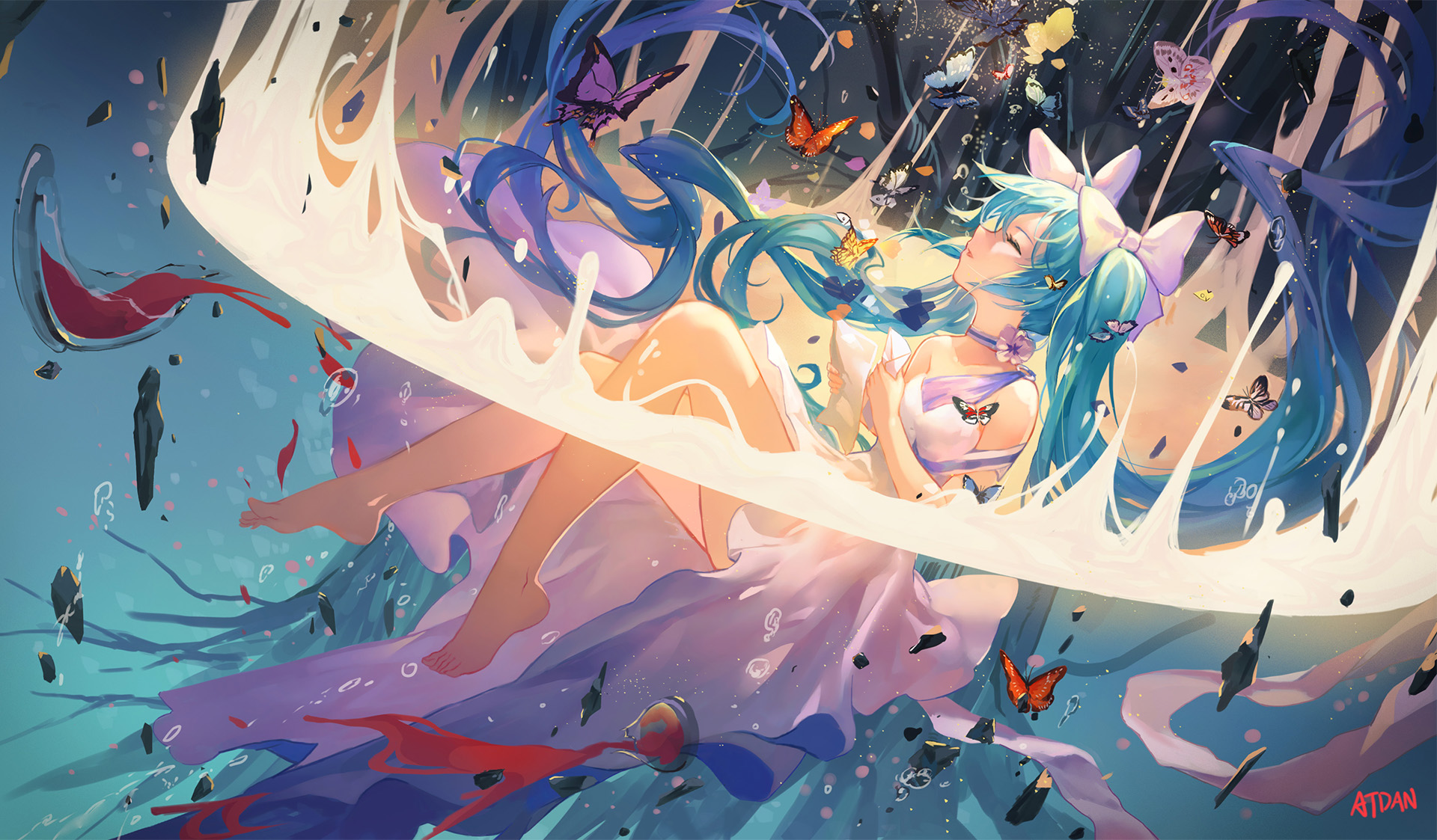 Download mobile wallpaper Anime, Vocaloid, Hatsune Miku, Twintails for free.