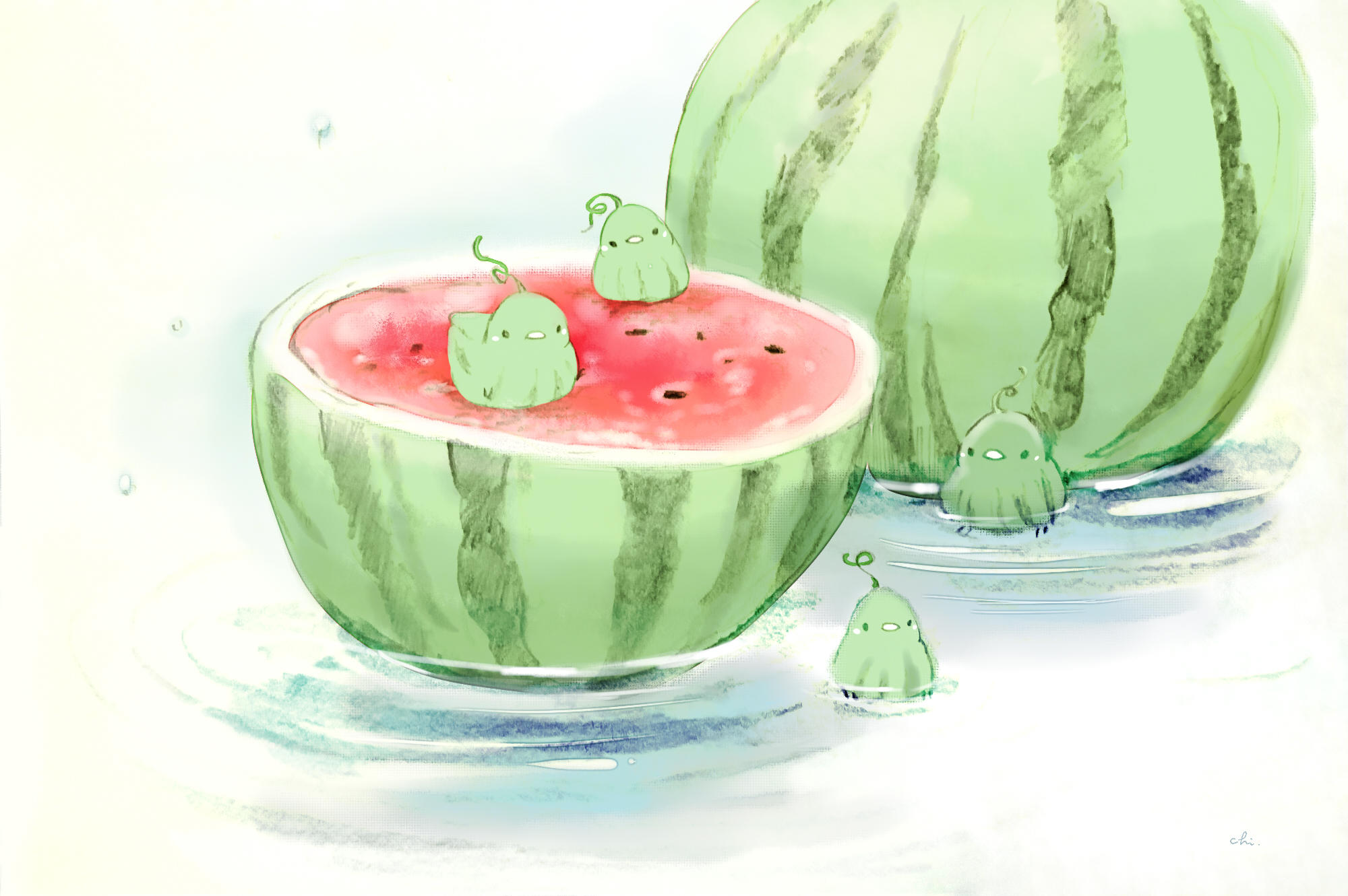 Handy-Wallpaper Wassermelone, Essen, Animes kostenlos herunterladen.