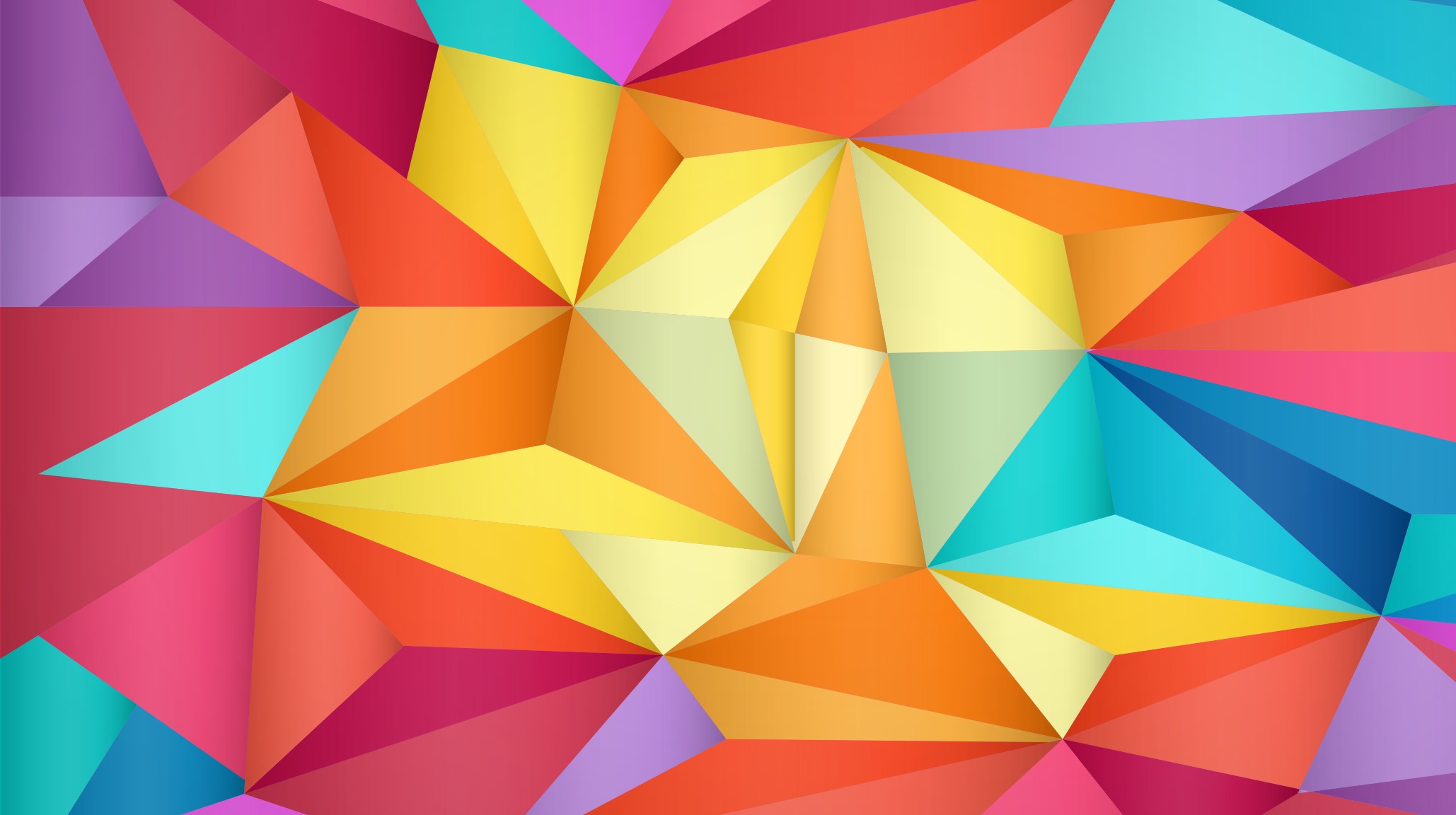 multicolored, triangles, abstract, motley 4K