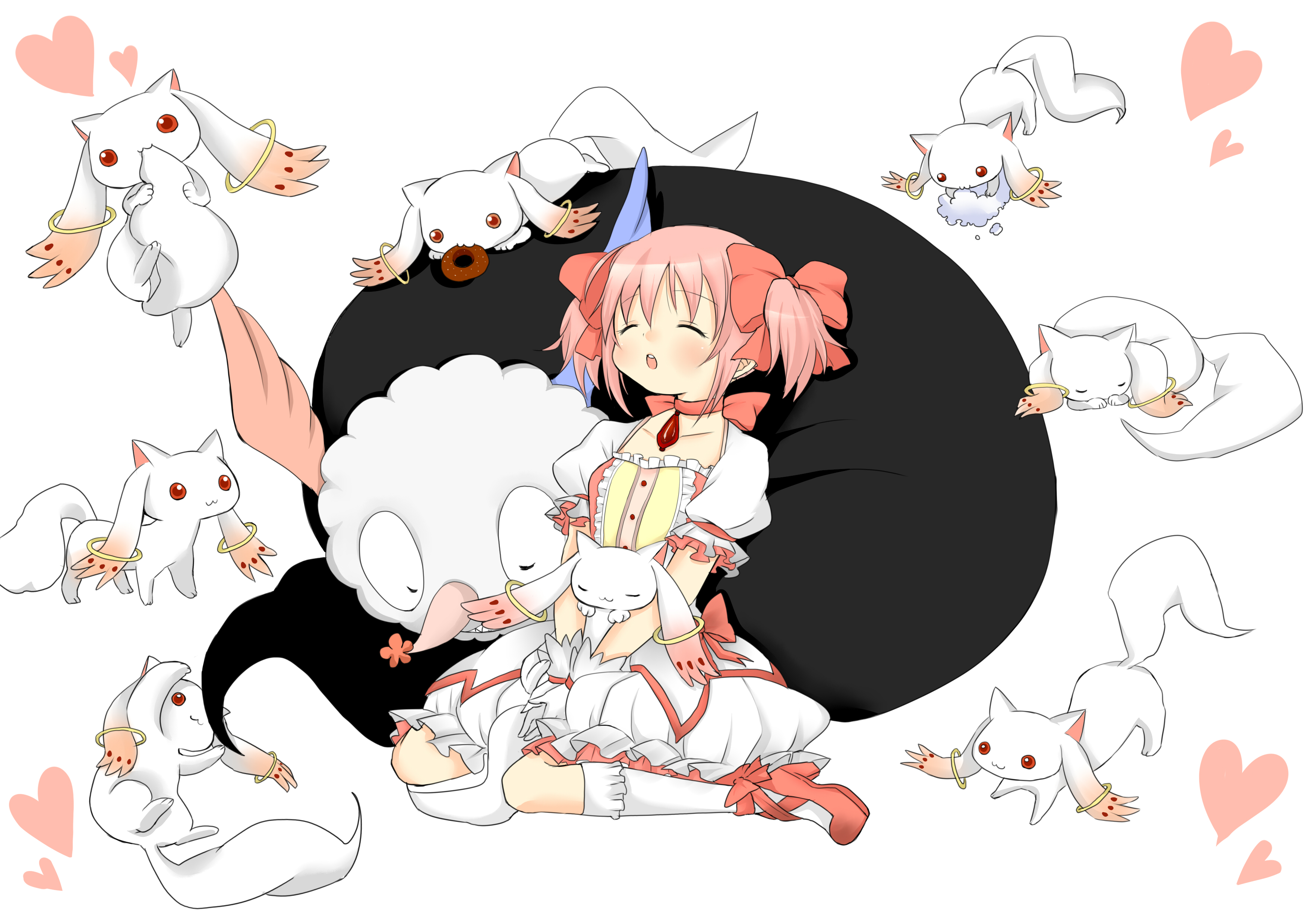 Handy-Wallpaper Animes, Madoka Magica, Madoka Kaname, Kyuubey (Puella Magi Madoka Magica), Charlotte (Puella Magi Madoka Magica) kostenlos herunterladen.