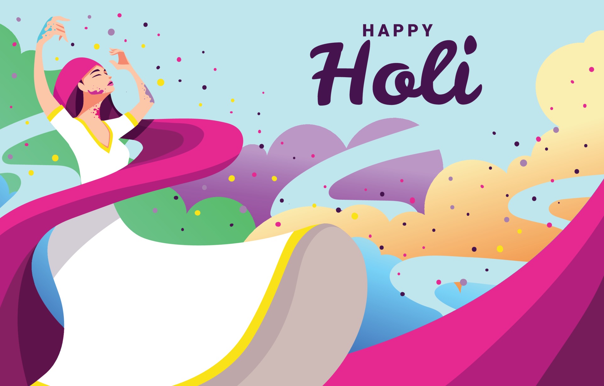 Download mobile wallpaper Dance, Holiday, Holi for free.