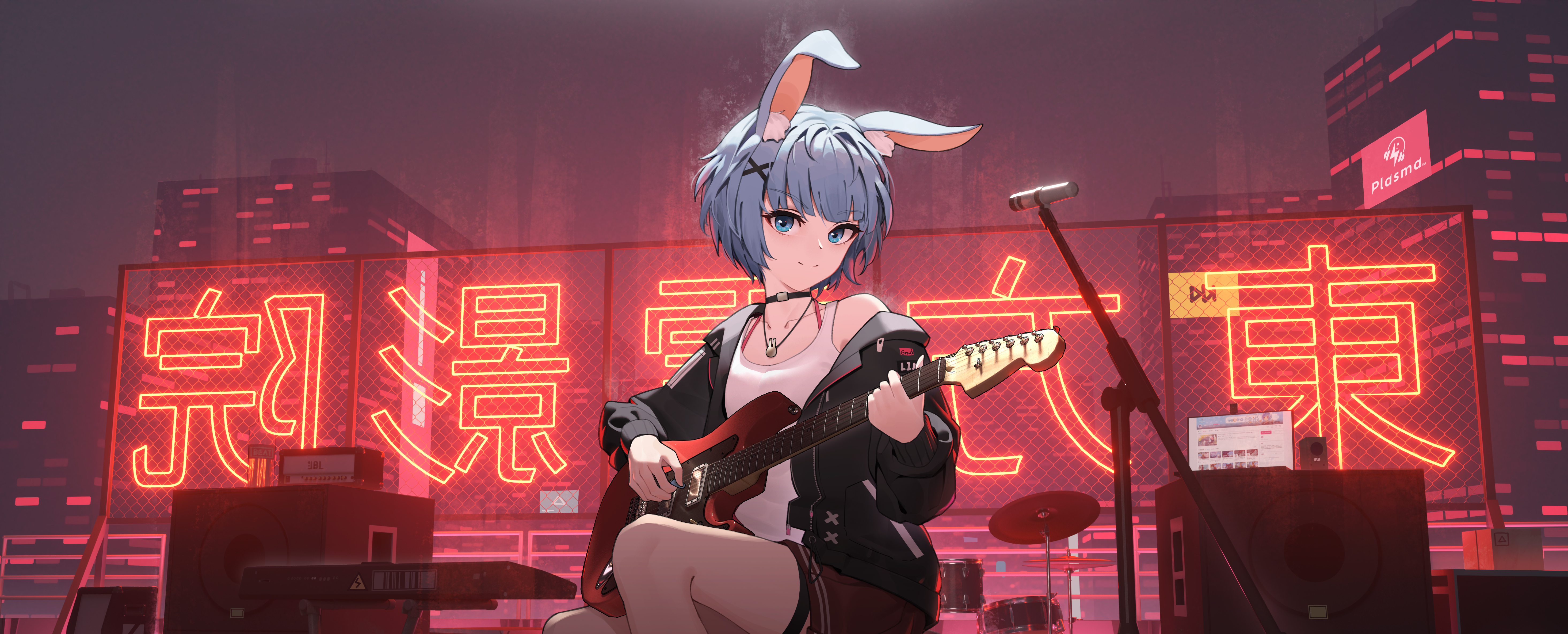 Download mobile wallpaper Music, Anime, Guitar for free.