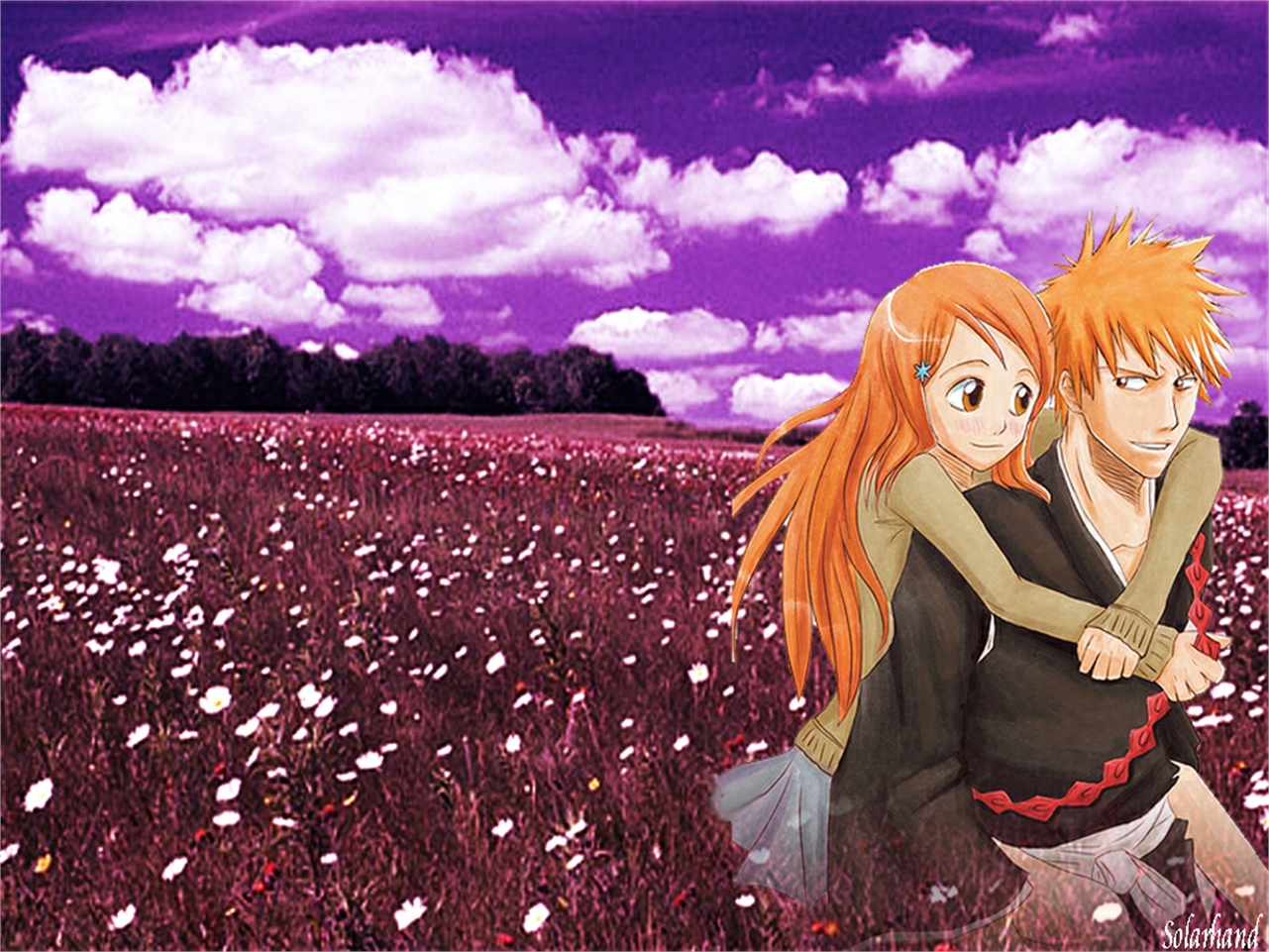 Download mobile wallpaper Anime, Bleach, Ichigo Kurosaki, Orihime Inoue for free.